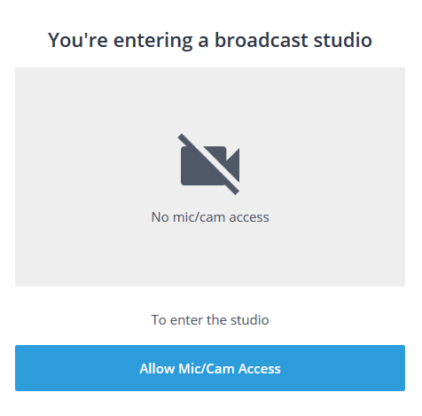You&rsquo;re entering a broadcast studio